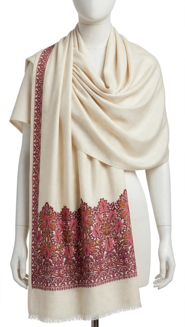 Kashmiri Embroidered Pashmina Shawl