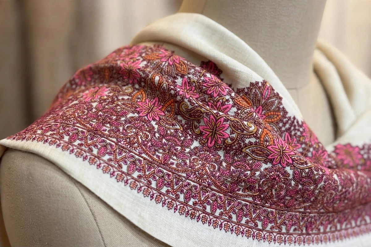 Kashmiri Embroidered Pashmina Shawl