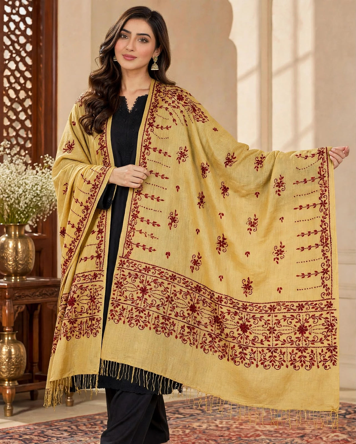 Swati Embroidered Handmade Shawl