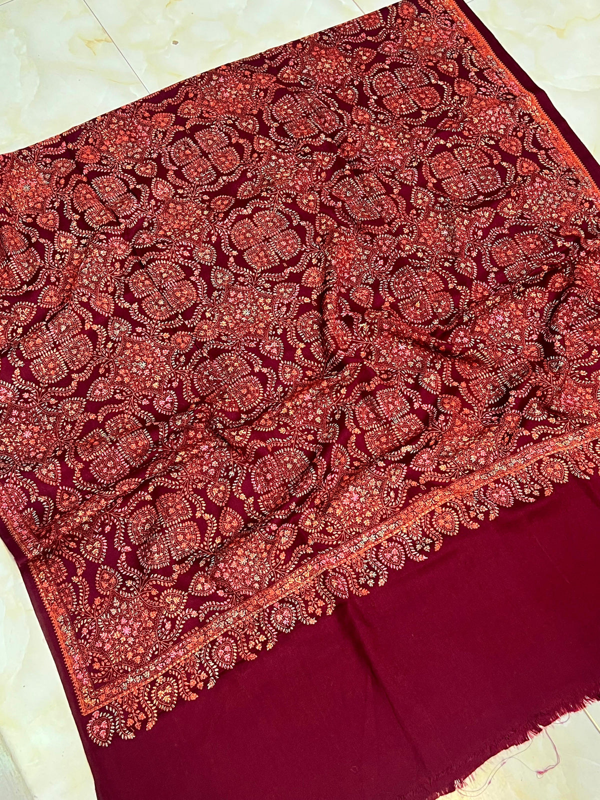Hand Embroidered Kashmiri Shawl