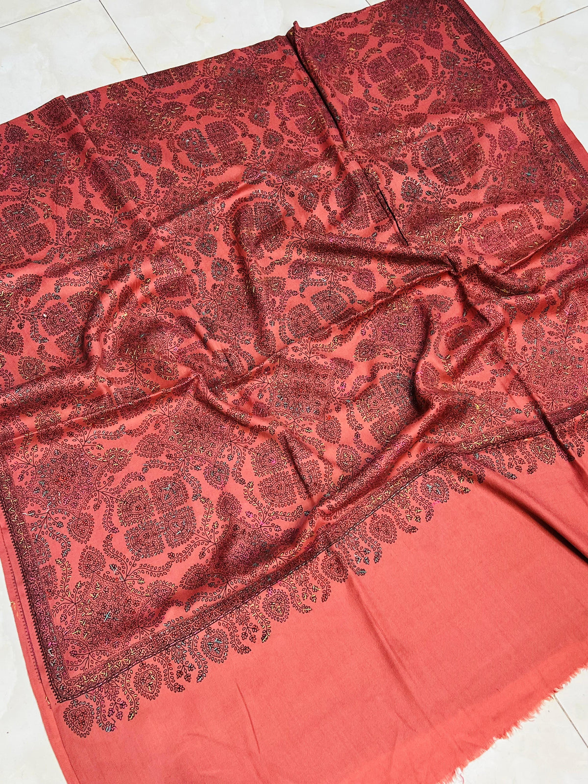 Hand Embroidered Kashmiri Shawl
