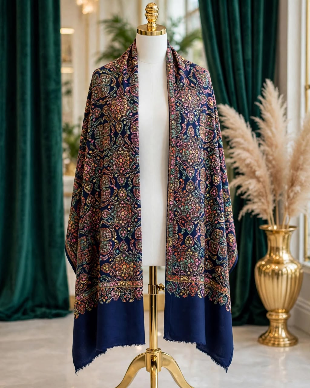 Hand Embroidered Kashmiri Shawl