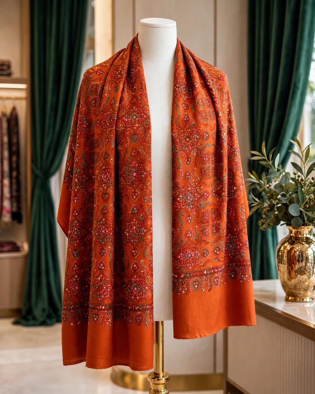 Hand Embroidered Kashmiri Shawl