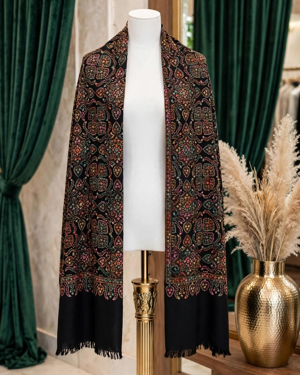Hand Embroidered Kashmiri Shawl