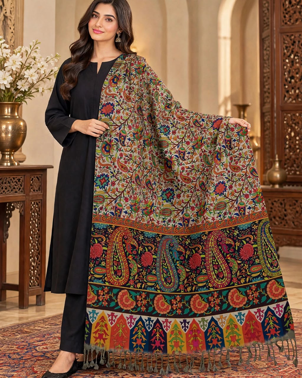Qalamkar Printed Shawl