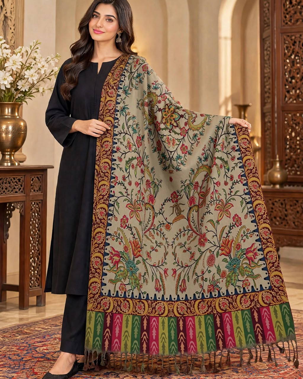 Qalamkar Printed Shawl